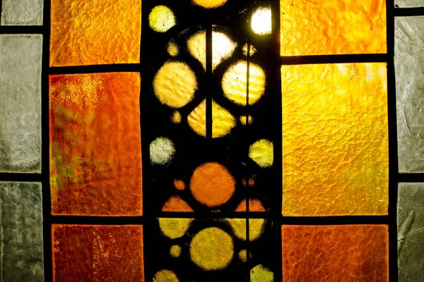 Vintage Stained Glass Window Close — Stock Photo, Image