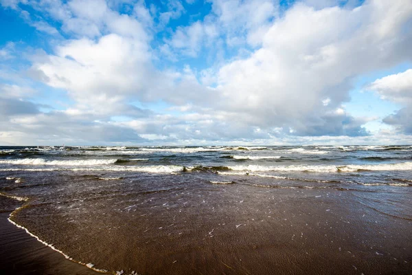 Ondes Orageuses Froides Nuages Dessus Mer Nord Pays Bas — Photo