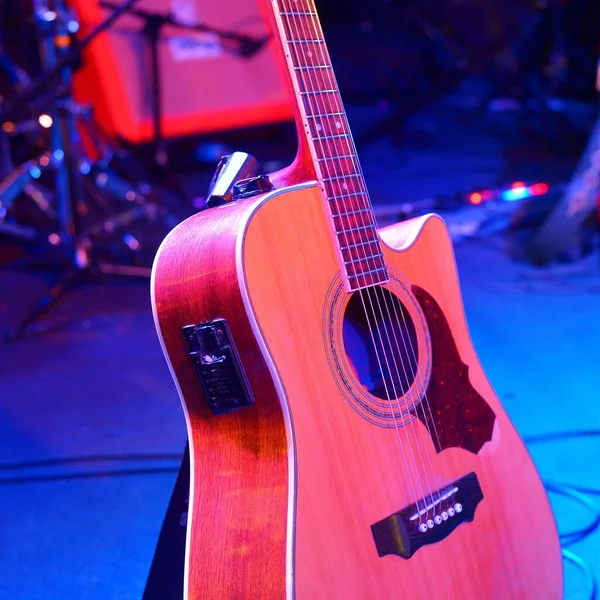 Acoustic Electric Guitar Other Musical Equipment Stag — Stock Photo, Image