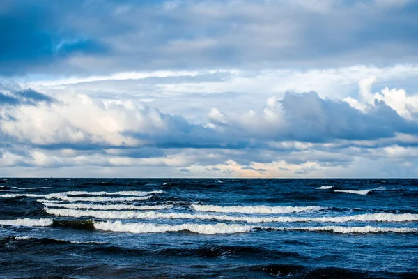 Cold Stormy Waves Clouds North Sea Netherlands — Stock Photo, Image