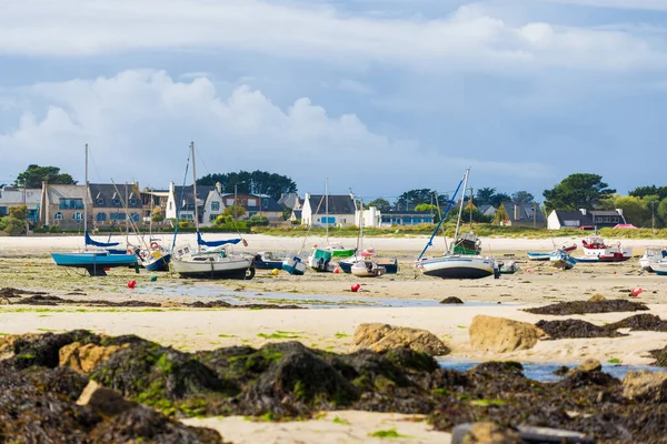 Yachts Bateaux Marée Basse Gros Plan Plouguerneau Bretagne France Journée — Photo