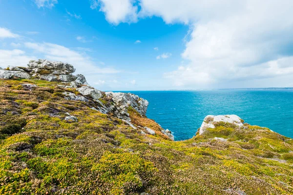 Widok Lagunę Oceaniczną Pointe Toulinguet Bretanii Francja — Zdjęcie stockowe