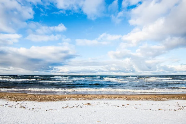 Холодные Бурные Волны Облака Над Северным Морем Нидерланды — стоковое фото