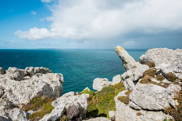 Blick Auf Eine Lagune Pointe Toulinguet Der Bretagne Frankreich — Stockfoto