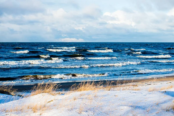 Cold Stormy Waves Clouds North Sea Netherlands — Stock Photo, Image