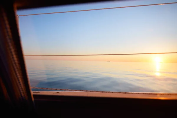 Mar Báltico Atardecer Pura Luz Solar Nocturna Reflejos Agua Vista — Foto de Stock