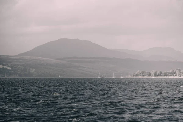 Felsiges Ufer Des Flusses Firth Clyde Blick Von Einem Segelboot — Stockfoto