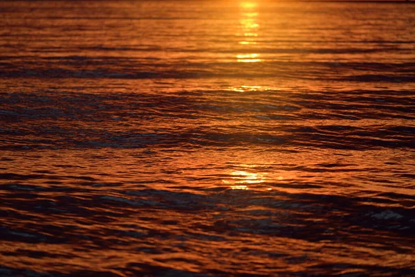 Östersjön Vid Solnedgången Dramatisk Himmel Och Gyllene Solljus Reflekteras Vattnet — Stockfoto