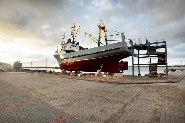Старый Музей Рыбацкой Лодки Крупным Планом Балтийское Море Вентспилс Латвия — стоковое фото