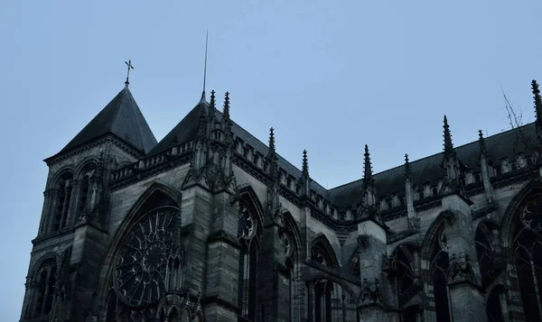 Close Catedral Chlons Chlons Champagne França Cena Urbana Atmosférica Escura — Fotografia de Stock