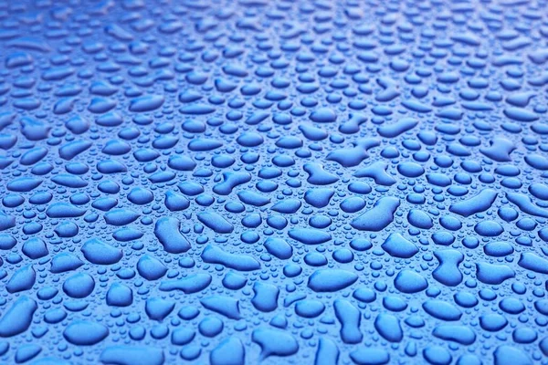 Fondo Azul Claro Gotas Agua Cristalinas Gotas Lluvia Patrón Natural —  Fotos de Stock