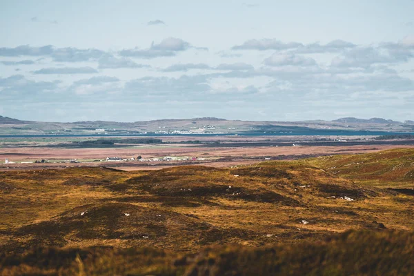 Panorámás Kilátás Nyílik Völgyek Dombok Sziklás Partjai Isle Islay Belső — Stock Fotó