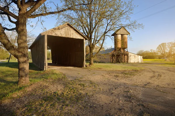 Vecchio Capannone Legno Rustico Abbandonato Granaio Primo Piano Agricoltura Agricoltura — Foto Stock