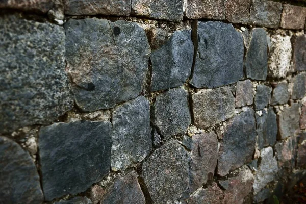 Muro Ladrillo Piedra Gris Oscuro Primer Plano Patrón Natural Abstracto — Foto de Stock