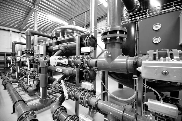 New equipment n industrial boiler room — Stock Photo, Image