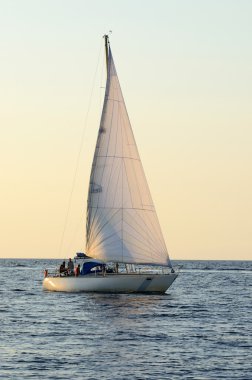 Beyaz yelken yelkenli yatlar