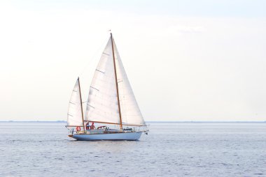 Beyaz yelkenli yat yelken