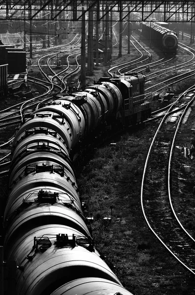 Industriële spoorweg weergave — Stockfoto