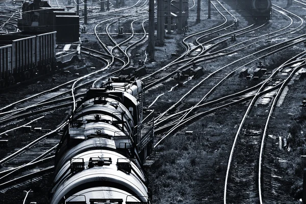 Industriële spoorweg weergave — Stockfoto