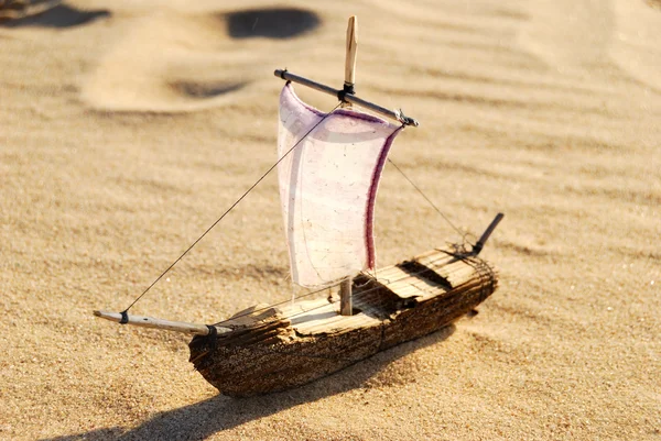 Wooden sail ship toy model — Stock Photo, Image