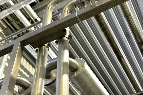Industrial pipelines at the factory — Stock Photo, Image