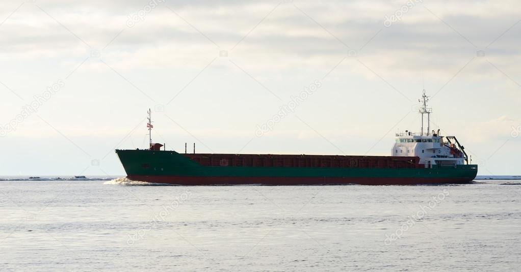Cargo ship sailing