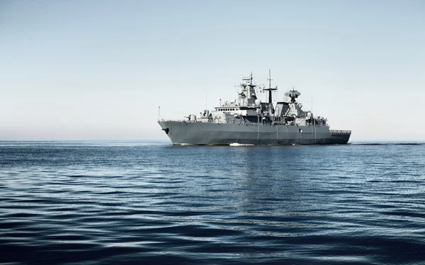 Grey modern warship — Stock Photo, Image