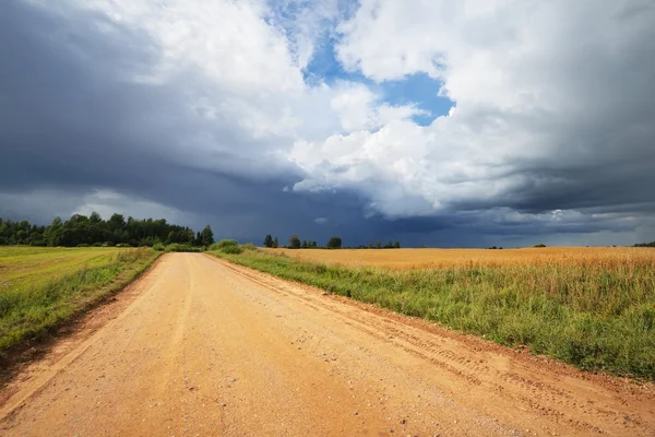 Road och spannmål — Stockfoto