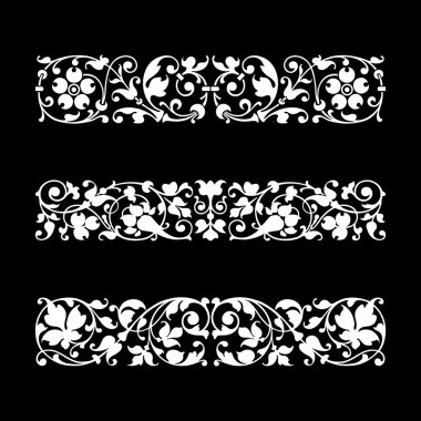 Siyah arka plan üzerine izole kaligrafi süsler