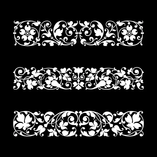 Kalligrafiska ornament isolerad på svart bakgrund — Stock vektor