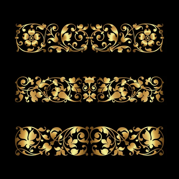 Kaligrafické zlaté ornamenty — Stockový vektor