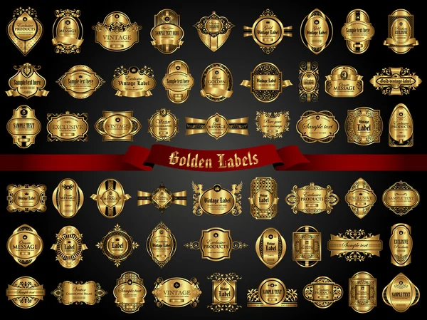 54 χρυσά Ετικέτες — Διανυσματικό Αρχείο