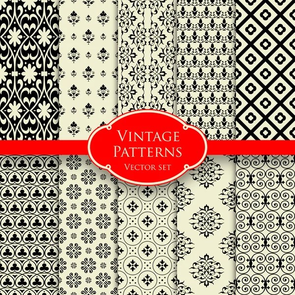 Vintage patterns set 2 — Stock Vector