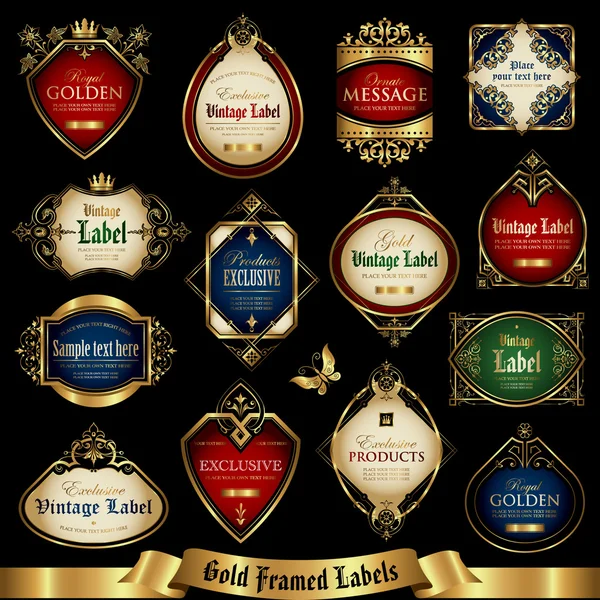 12 altın çerçeveli etiketleri ayarlama