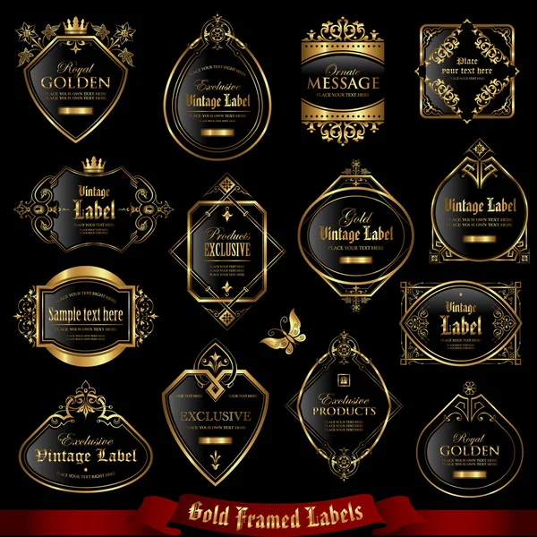 altın çerçeveli etiketleri