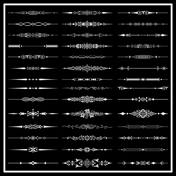 Siyah arka plan üzerinde - vektör set izole sayfa bölücüler