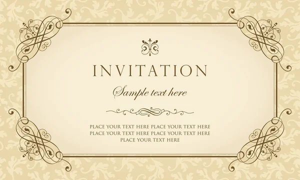 Invitation card - vintage style — Stock Vector