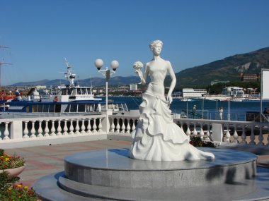 Gelendzhik, Rusya - 28 Ağustos 2011: Fotoğraf beyaz gelin.