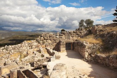 Antik Mycenae kalıntıları. Yunanistan.