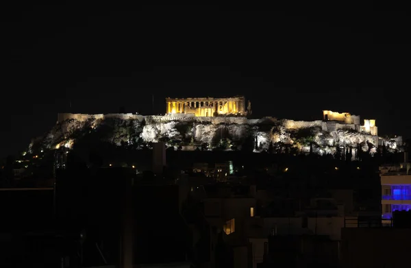 Acrópole nocturna. Atenas. Grécia . — Fotografia de Stock