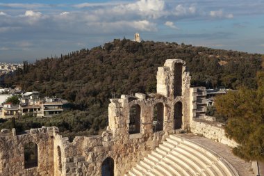 Amfitiyatro Acropolis. Parçası. Atina, Yunanistan.