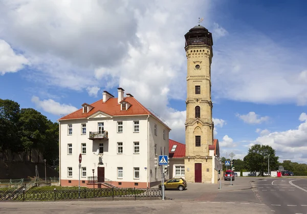Museet av brandkåren och eld-torn. Grodno. Vitryssland. Stockbild