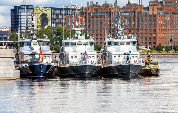 Projeto 21980 Barcos Sabotagem Grachonok Navios Guerra Desfile Dia Marinha — Fotografia de Stock