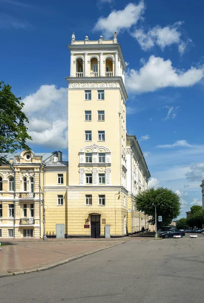 Huis Met Een Toren Oktober Revolution Street Smolensk Datum Van — Stockfoto