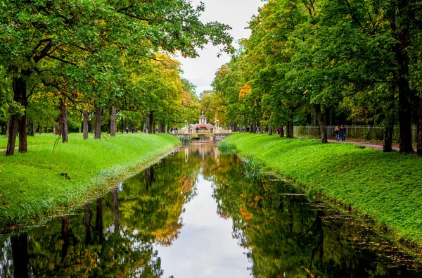 Chinese Cross Bridges Alexander Park Pushkin Petersburg Russia Date Shooting — Stock Photo, Image