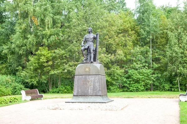 Питер Первый Памятник Пышной Зеленью — стоковое фото