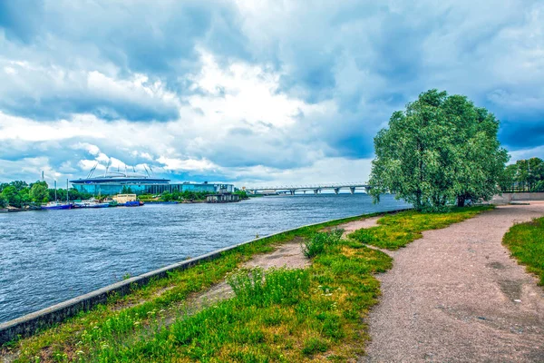 Ilha Elagin Com Vista Para Neva São Petersburgo Rússia Data — Fotografia de Stock