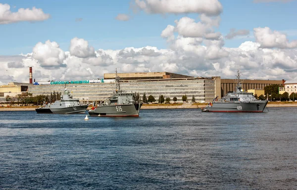 Navires Guerre Lors Défilé Jour Marine Navire Défense Antimines Vladimir — Photo