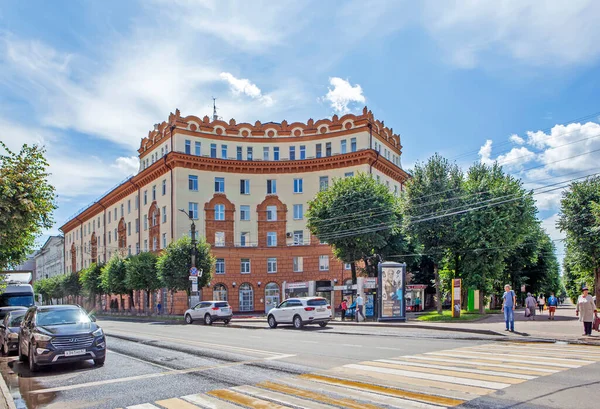 Immeuble Résidentiel Style Néoclassique Rue Dzerzhinsky Smolensk Russie Date Tournage — Photo
