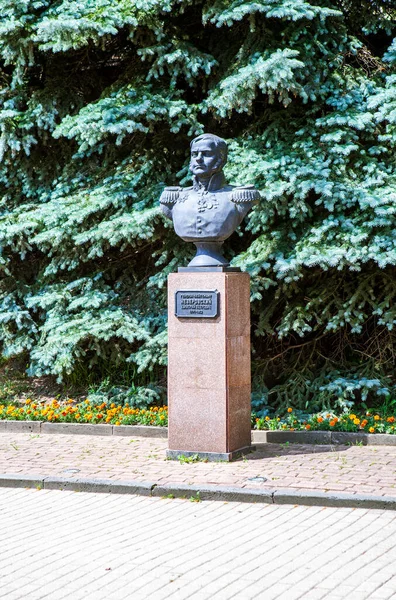 Busto General Neverovsky Quadrado Memória Dos Heróis Smolensk Rússia Data — Fotografia de Stock